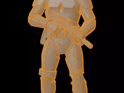 Imperial Guard Trooper Figurine 3D Print Model 3D print model