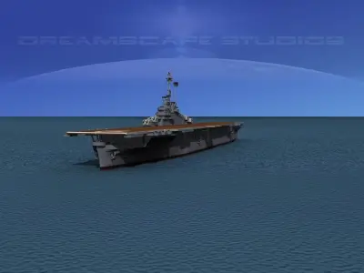 Essex Class Aircraft Carrier C-12 USS Hornet 3D model