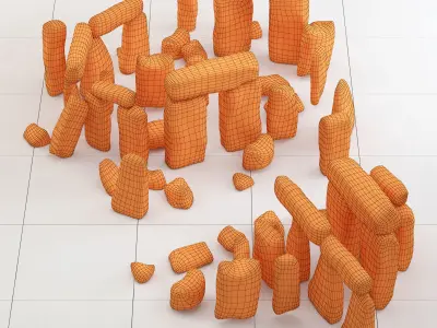 Stone block collection 3D model