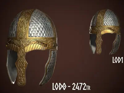Viking Helmet 02 Low-poly 3D model