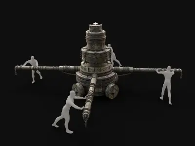 QUARRY MINE MILL ROCK CRUSHER MACHINE WAR CONSTRUCTION Low-poly 3D model