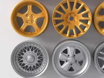 Custom Car Wheel Rims Modern Sport Automotive Alloy Pack 3D model