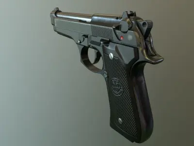 beretta gun 92FS Low-poly 3D model