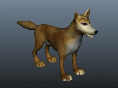 Cartoon Fox animal suitable for Ar VR Mammal 3D model