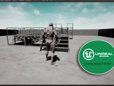 Modular Galvanized Stages Low-poly 3D model