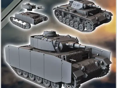 Panzer III Ausf N - miniatures tabletop scenery 3D print model