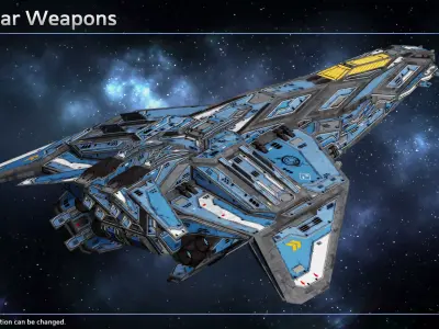 Spaceship Fighter Hawk Low-poly 3D model