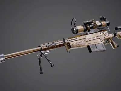 AX-50 Sniper Rifle AAA FPS Game Ready Weapon Asset Low-poly 3D model