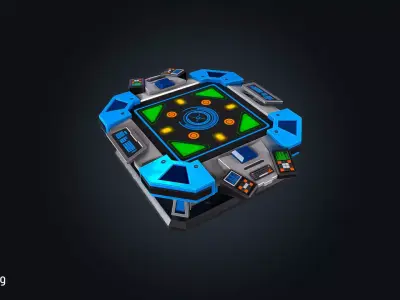 SCI-FI Console V2 Futuristic Control Low-poly 3D model