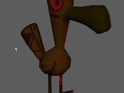 Wooden bird 3D model