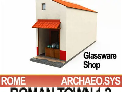 Roman Town Glassware Shop 1 2 Low Poly 3D model