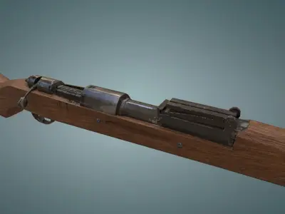 Karabiner k98 rifle Low-poly 3D model