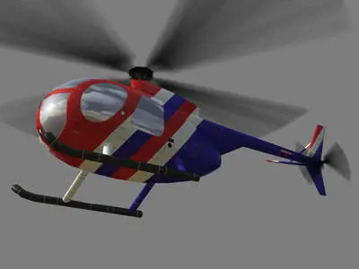 Hughes500 V1 Helicopter Low-poly 3D model