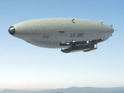 Sci Fi Army Airship 3D model