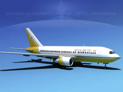 Boeing 767-100 Royal Brunei 3D model