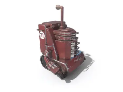 Tank chibi cartoon Low-poly 3D model