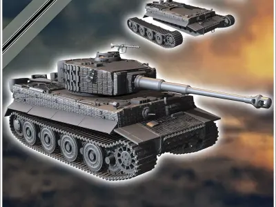 Panzer VI Tiger Ausf E 1944 late - miniatures tabletop scenery 3D print model