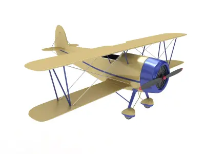Biplane vintage 3D model