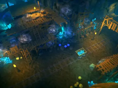 Top-Down Crystal Mine Low-poly 3D model