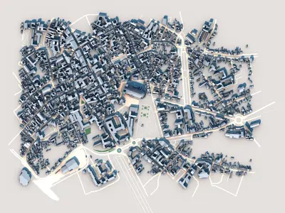 Bourges Cathedral France Low-poly 3D model