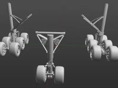Airbus A350-1000 Landing Gears 3D model