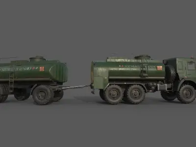 Kamaz ATZ 12 Tanker Fuel trailer 3D model