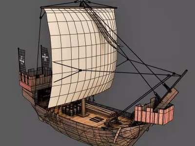 Cog Ship Riga Low-poly 3D model