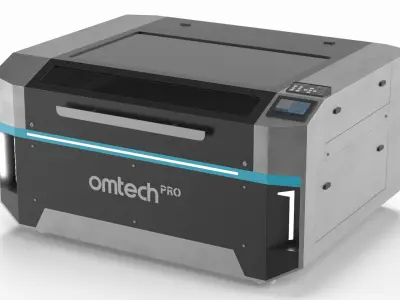 Omtech Pro CO2 Sheet Cutter Steel Body Rigged 3D model