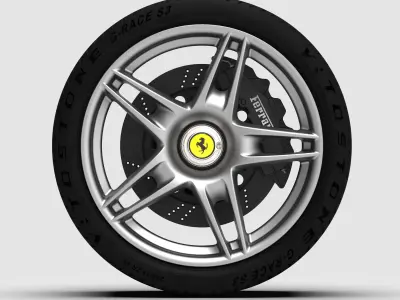 Ferrari Enzo rim wheel Tyre front 9 x 19 BBS design 3D model