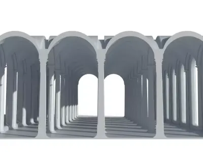 Roman Style Colonnade Corridor 3D model