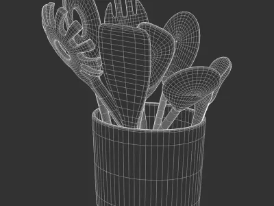  Wooden Utensils Jar Model 