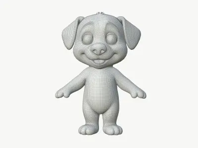 High-Quality Realistic Cute Cartoon Dog 3D model