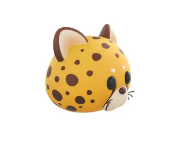 Prop178 Cheetah Head 3D model