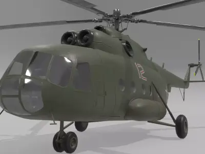 Mil mi 8 low poly animated Low-poly 3D model