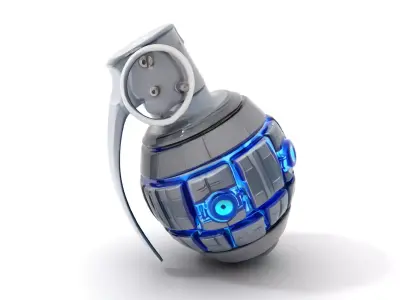 Futuristic Blue Grenade model pack Low-poly 3D model