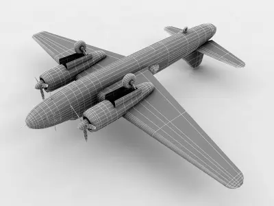 Mitsubishi G4M Betty Aircraft WWII Low-poly 3D model