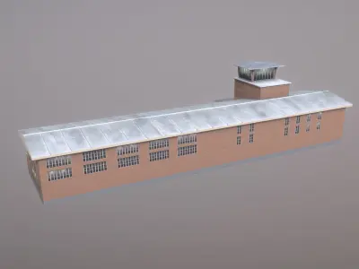 Airport Control Tower UDYZ KDP Low-poly 3D model