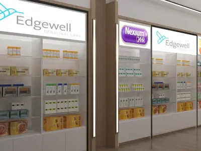 Modern Pharmacy Interior Clean Retail Medical Store Design Low-poly 3D model