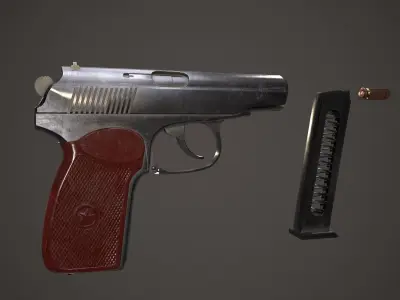 Makarov pistol Low-poly 3D model
