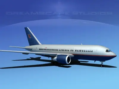 Boeing 767-200ER United 3D model