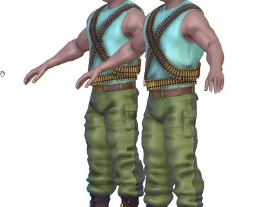 High Poly Subdivision Man Old USSR Soldier Low-poly 3D model