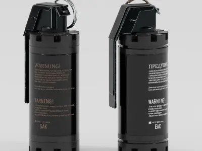 Flashbang-FBG6 two grenade canisters Low-poly 3D model