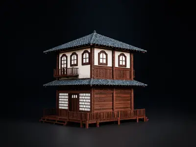 JAPAN TRADITIONAL BUILDING 002 Low-poly 3D model