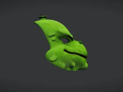 Grinch-Inspired 3D Mask Model Low-poly 3D model