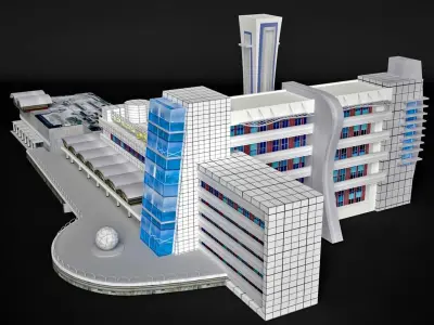 Cairo International Airport Terminal 1 Low-poly 3D model