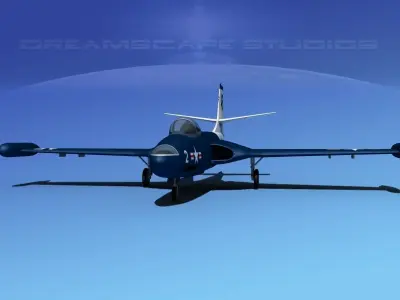 McDonnell F2H-2 Banshee V05 3D model