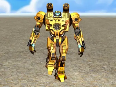 BATTLE ROBOT with Animation 3D model