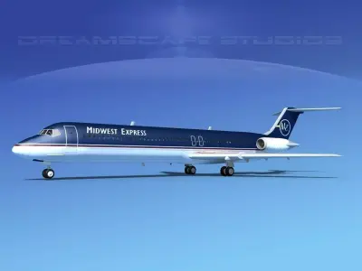 Douglas DC-9-50 Midwest Express 3D model