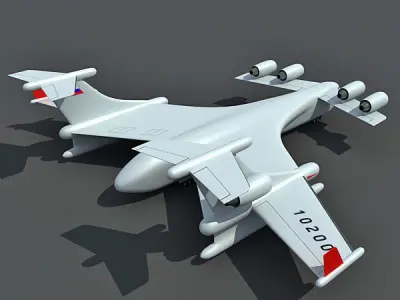 Super-heavy Amphibian Cargo Aircraft 3D model