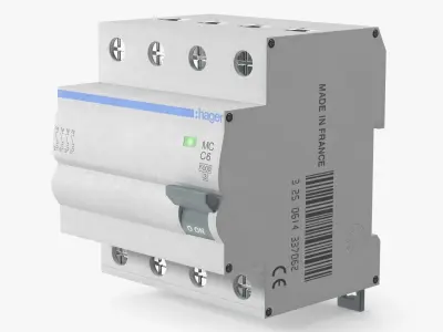 Hager Modular Four Pole Breaker 3D model